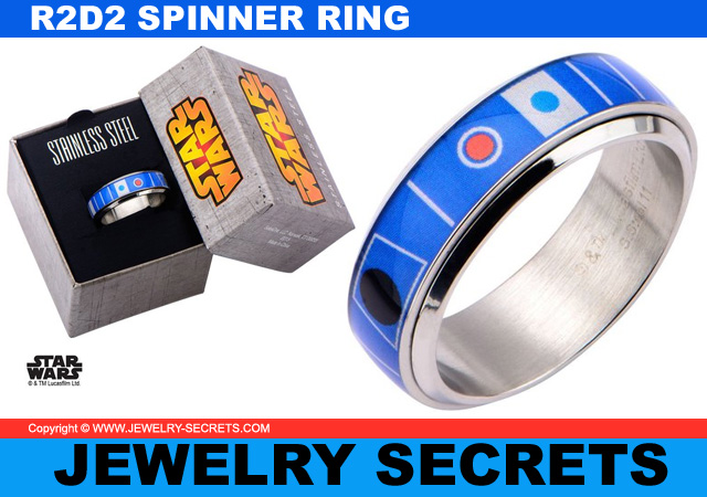Geeky Cool Star Wars R2D2 Spinner Ring Stainless Steel