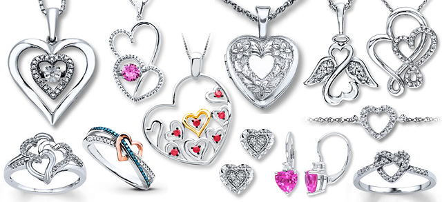 Heart Jewelry Pendants Rings Bracelets Earrings