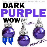 Dark Purple Pearl Pendant Earrings Set Dark Purple Pearl Pendant Earrings Set
