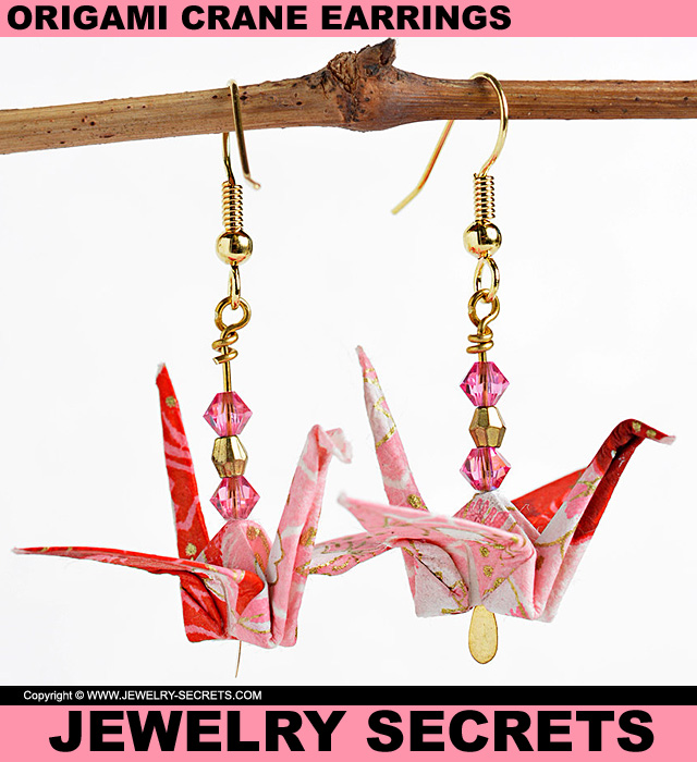 Japenese Origami Crane Earrings