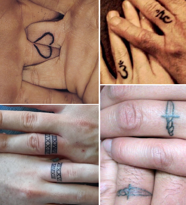 Tattoo Tattooed Wedding Bands Rings 10