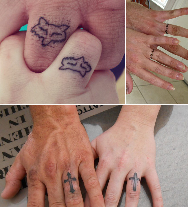 Tattoo Tattooed Wedding Bands Rings 11