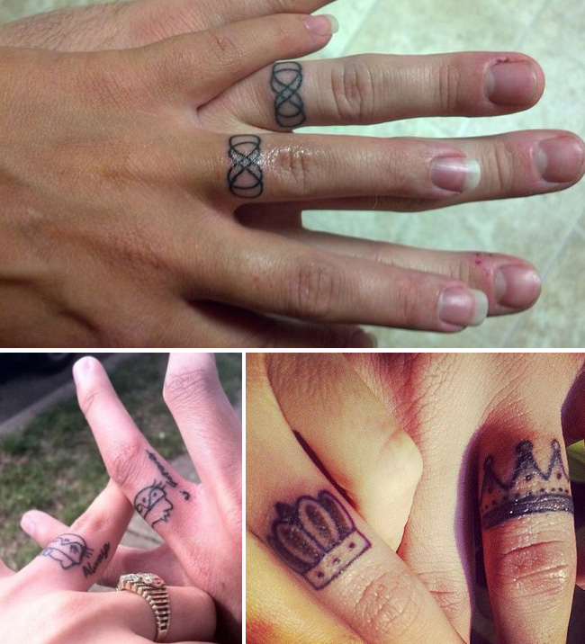 Tattoo Tattooed Wedding Bands Rings 12