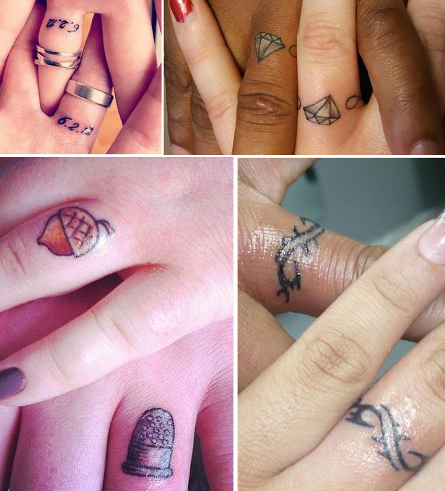 Tattoo Tattooed Wedding Bands Rings 14