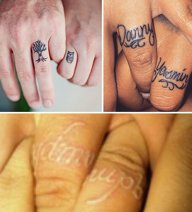Tattoo Tattooed Wedding Bands Rings 17
