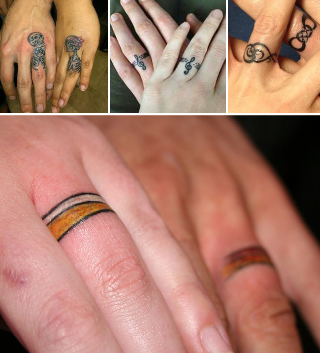 Tattoo Tattooed Wedding Bands Rings 18