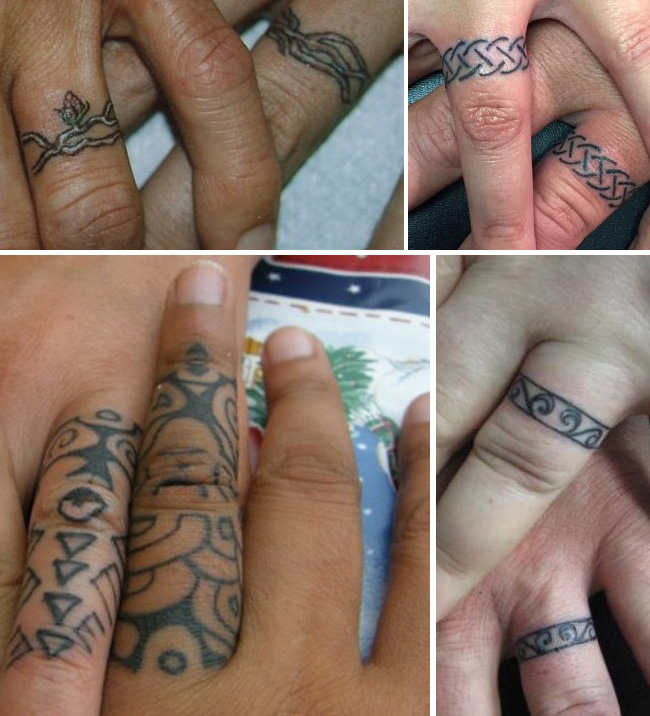 Tattoo Tattooed Wedding Bands Rings 20