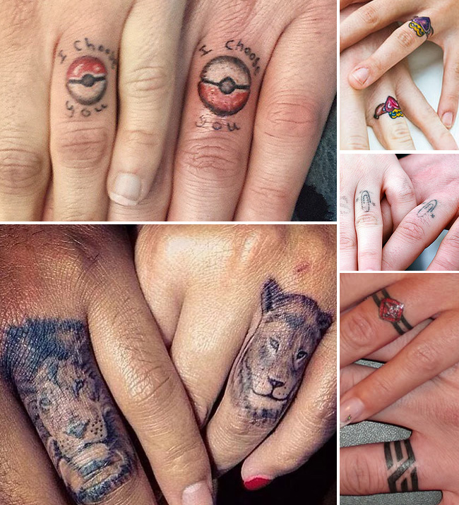 Tattoo Tattooed Wedding Bands Rings 21