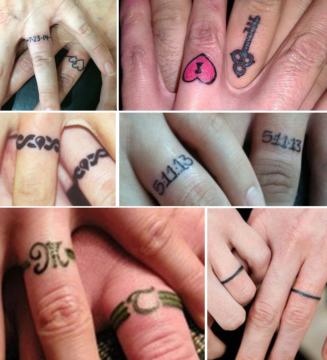 Tattoo Tattooed Wedding Bands Rings 24