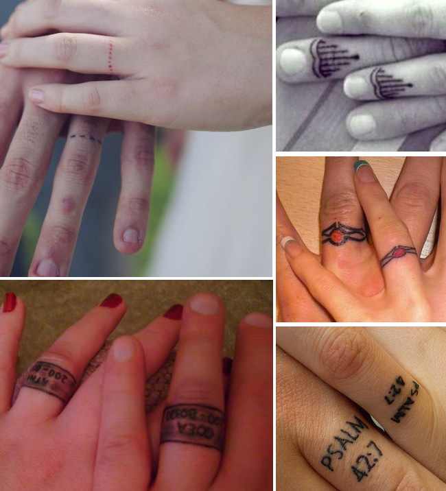 Tattoo Tattooed Wedding Bands Rings 4