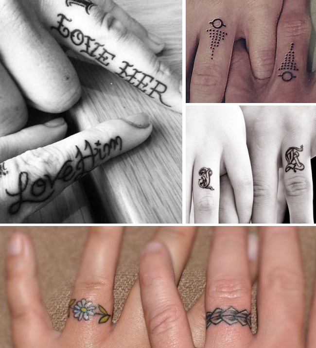 Tattoo Tattooed Wedding Bands Rings 6