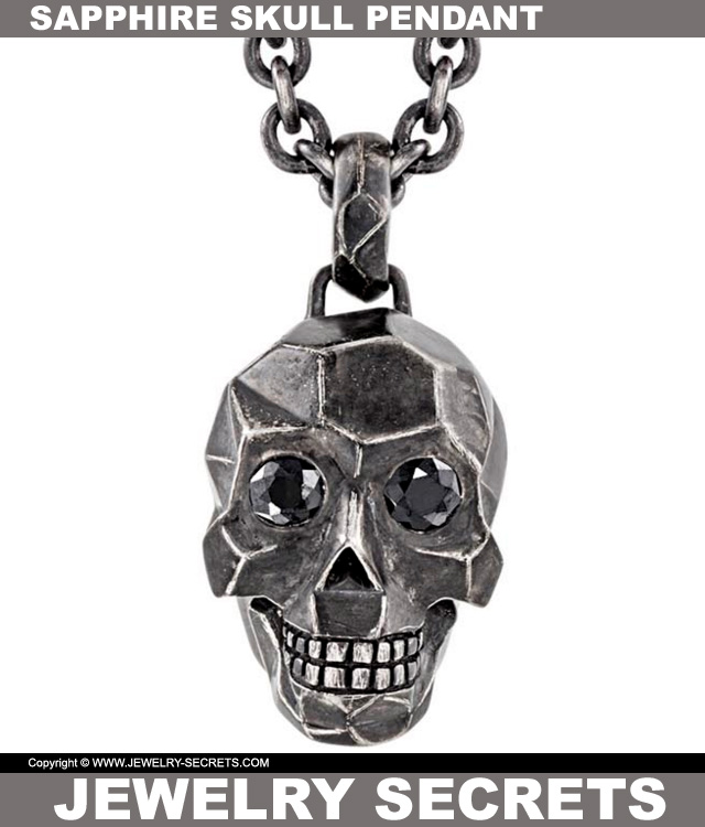 Black Sapphire Skull Pendant