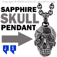 Skull Black Sapphire Pendant Necklace Skull Black Sapphire Pendant Necklace