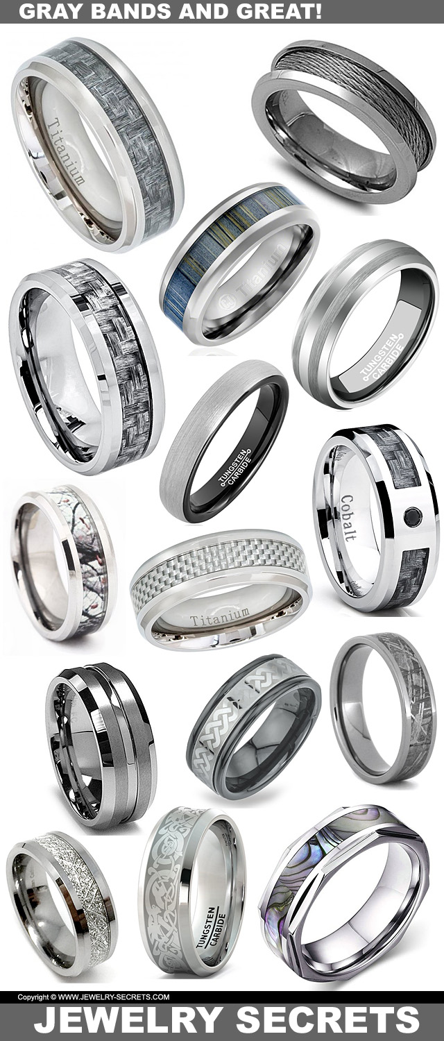 GREAT GRAY WEDDING BANDS FOR HIM – Jewelry Secrets