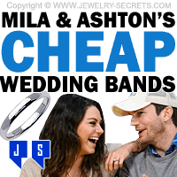 Mila Kunis And Ashton Kutchers Cheap Thin Platinum Wedding Bands