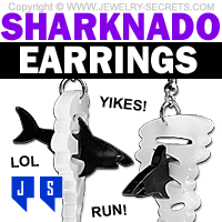 Sharknado Earrings Tornado Shark