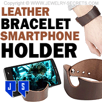Leather Bracelet Cuff Smartphone Holder