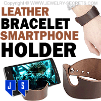 Leather Bracelet Cuff Smartphone Holder Leather Bracelet Cuff Smartphone Holder
