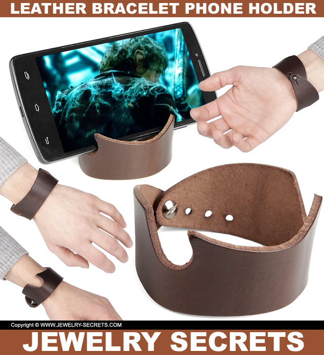 Leather Bracelet Smartphone Holder Leather Bracelet Smartphone Holder
