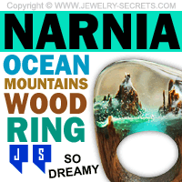 Narnia Ocean Mountains Wood Ring