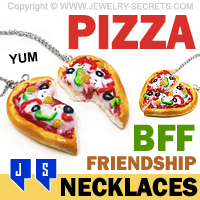 Pizza BFF Friendship Necklaces Pendants