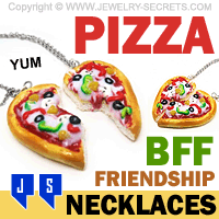 Pizza BFF Friendship Necklaces Pendants Pizza BFF Friendship Necklaces Pendants