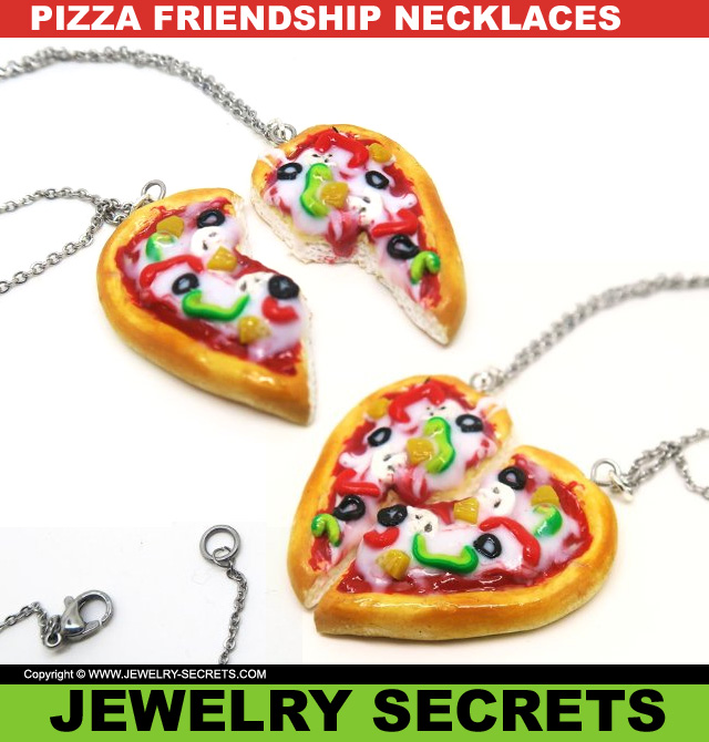 Pizza Friendship BFF Necklaces Pizza Friendship BFF Necklaces