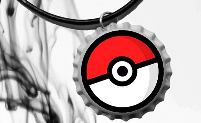 Pokemon Go Retro Bottle Top Charm Necklace Pokemon Go Retro Bottle Top Charm Necklace