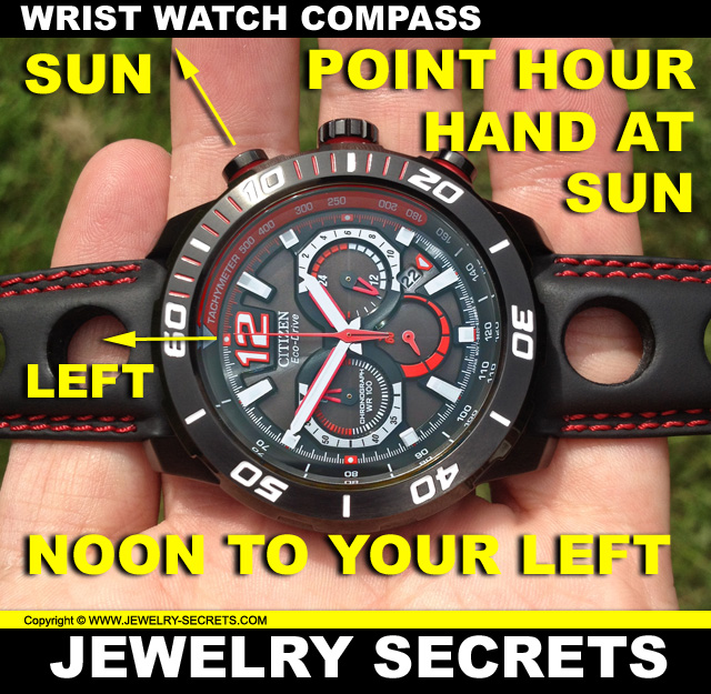 how to use your wrist watch as a compass