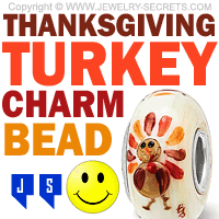 thanksgiving turkey charm bead