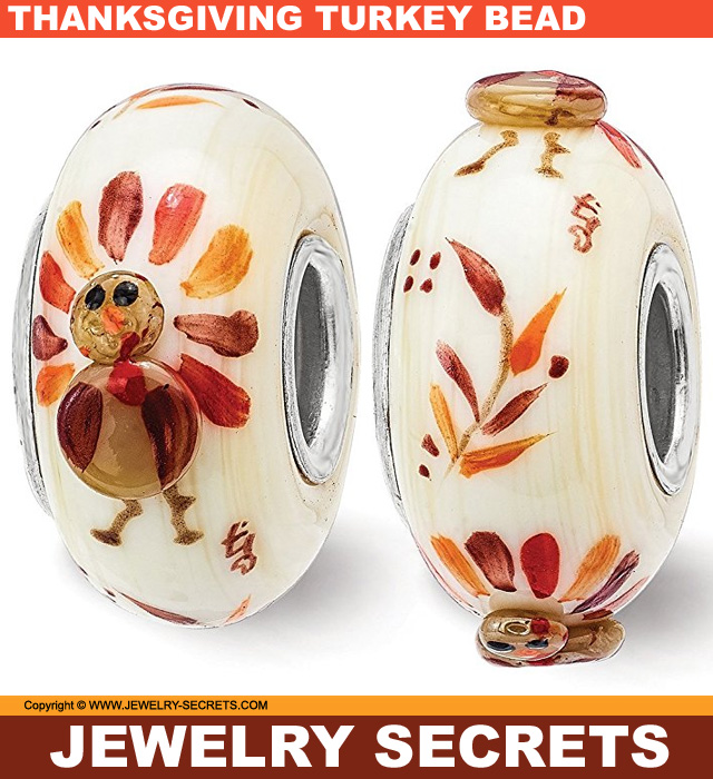 thanksgiving turkey charm bead