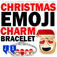 christmas emoji santa hats charm bracelet