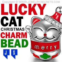 lucky cat christmas charm bead