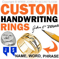 Custom Handwriting Ring Words Names Phrases Personalized