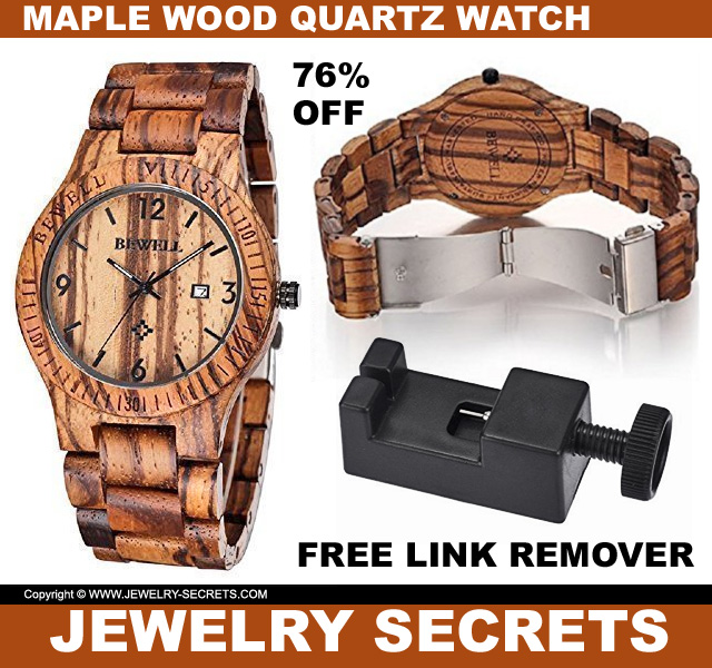 Maple Wood Quartz Watch 76 Percent Off Sale
