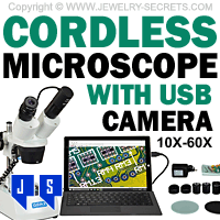 10x Cordless Binocular Stereo Microscope with LED Lights USB Camera