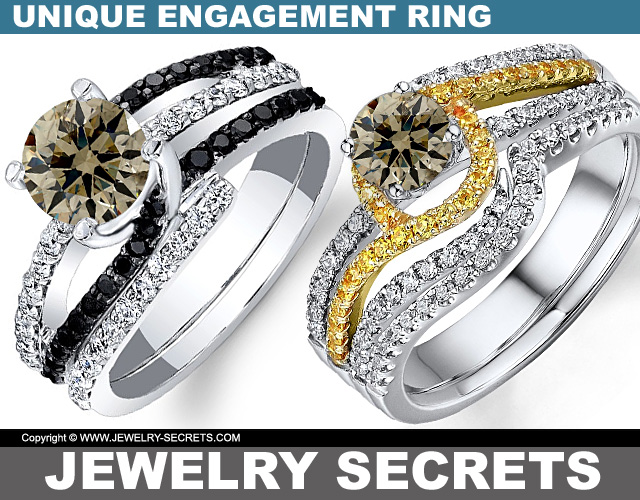 Gray Diamond Unique Engagement Ring