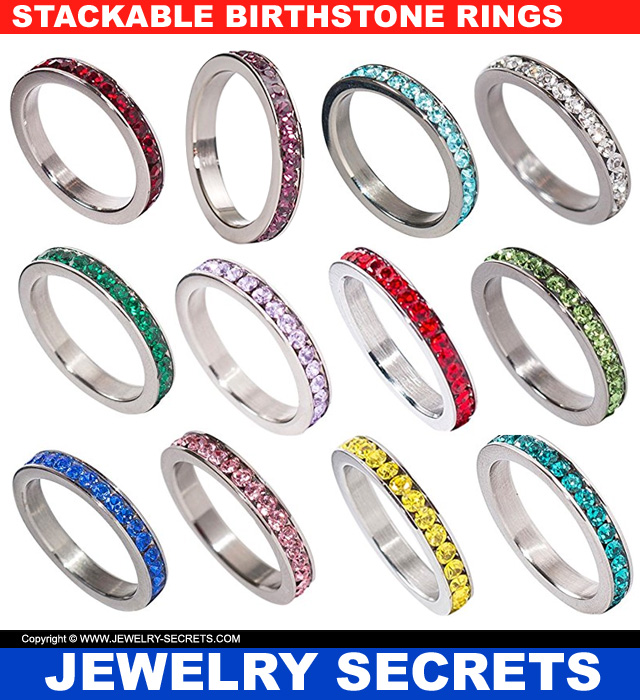 Last Minute Mothers Day Stackable Birthstone Rings