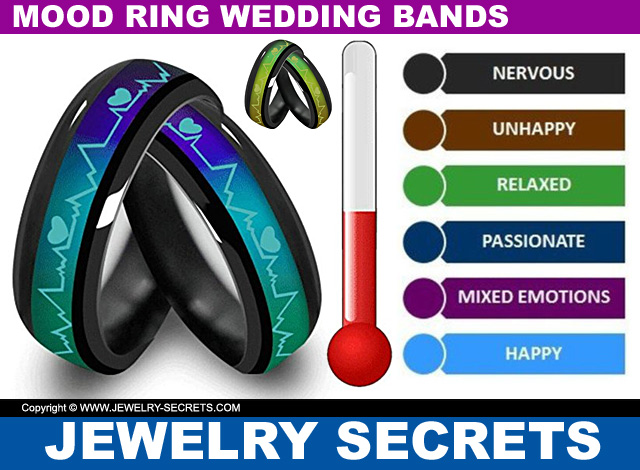Mood Ring Wedding Band Set His Hers Rings