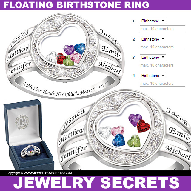 Mothers Day Floating Birthstone Ring