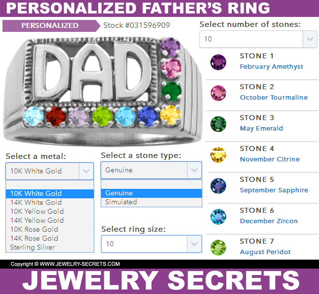 Personalized Fathers Family Ring