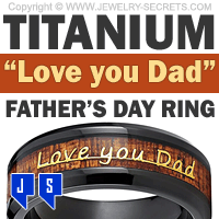 Titanium Love You Dad Wood Inlay Ring Titanium Love You Dad Wood Inlay Ring