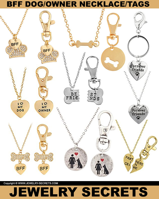 BFF Best Friends Dog Owner Necklace Tag Jewelry Sets