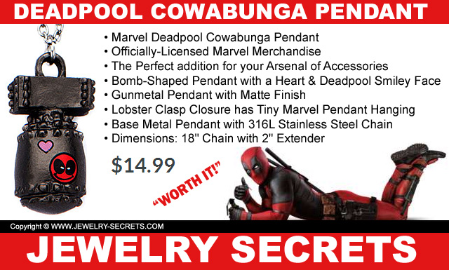 Deadpool Da Bomb Cowabunga Pendant Necklace