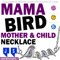 Mother And Child Custom Cute Mama Bird Family Necklace Pendant