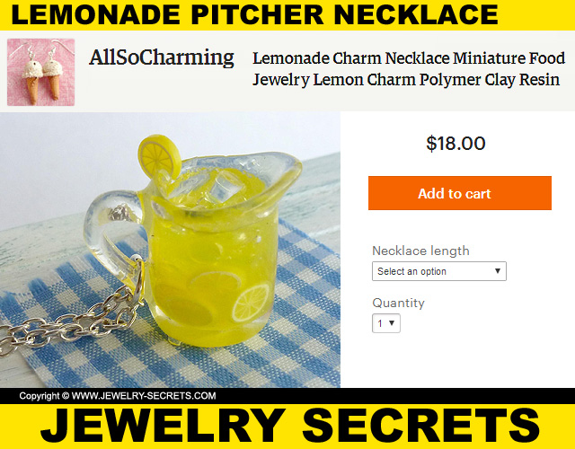 Best Lemonade Pitcher Pendant Necklace