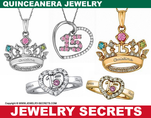 Custom Personalized Quinceanera Fiesta Sweet 15 Year Old Jewelry