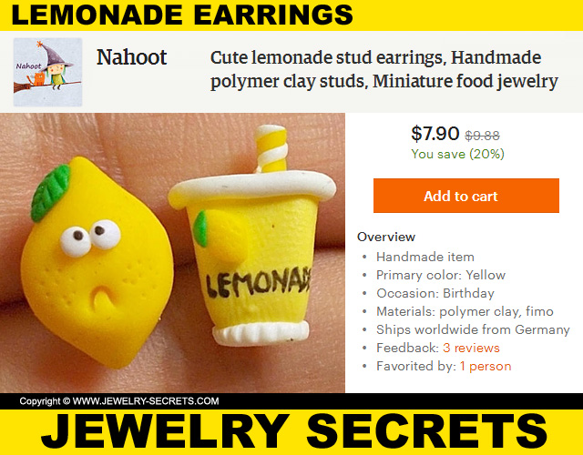 Cute Lemonade Stud Earrings