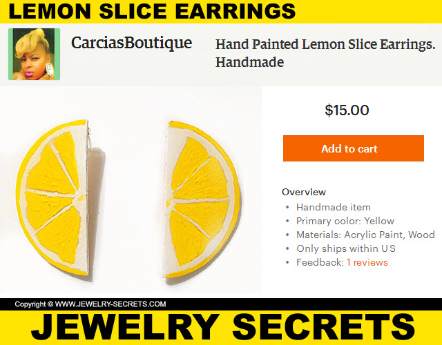Hand Painted Lemon Slice Earrings