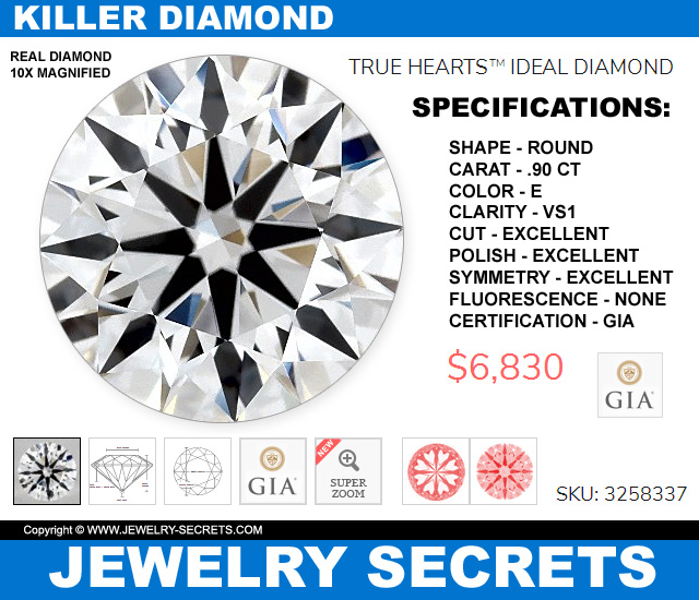 Killer True Hearts And Arrows Loose Certified Diamond